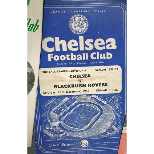 56 - Chelsea V Blackburn 27th Dec 1958 football program together with other 1960s Rovers and Burnley foot... 