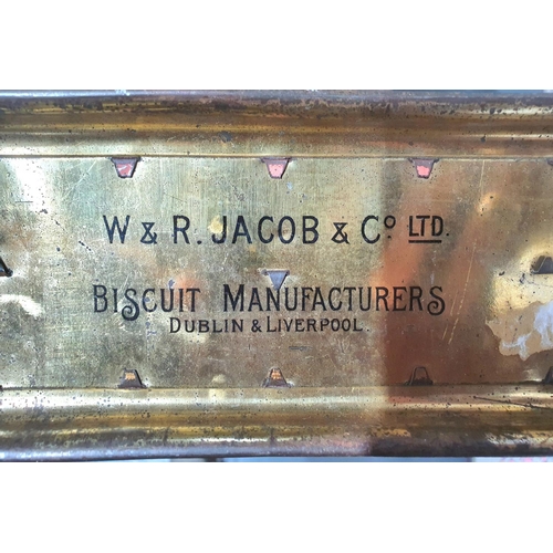 57 - Rare, Edwardian metal Jacob & Co Ltd biscuit tin which then doubles as a stationary desk top tidy