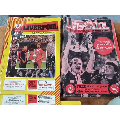 66 - Box of various Liverpool and other English clubs 1980s/90s football programmes (Qty)