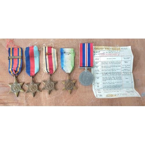 74 - Collection of 5 WWII British medals awarded to Sargent H INGHAM including the Burma Star with Pacifi... 