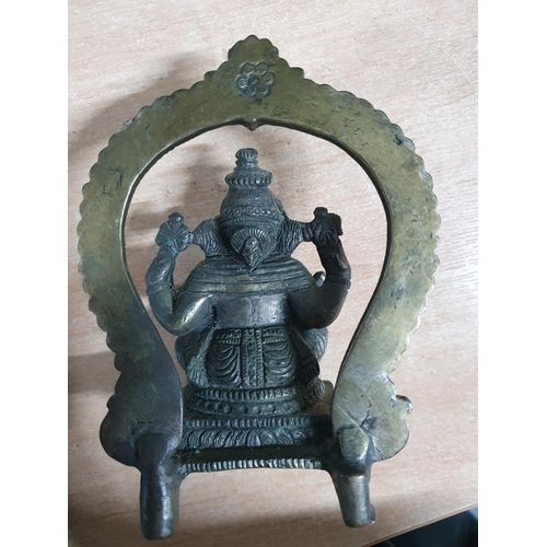 107 - Heavy , ornately cast brass Ganesh statue,

13cm tall