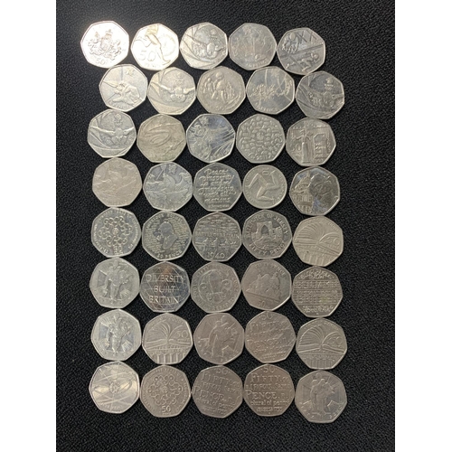 138 - 50ps With Rare Faces Including Commonwealth and Olympic (40 In Total)