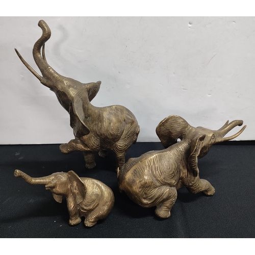 119 - Trio of brass elephant figures (3)