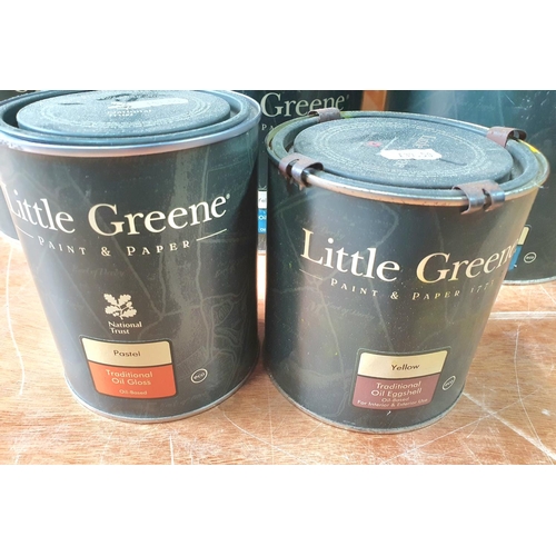 171 - Five tins including a 5L example of Little Greene, oil based paint, 12 litres in total, all unopened... 