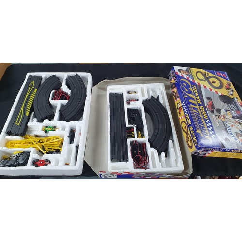 202 - Huge quantity of Scalectric track together with 2 complete Scalectric boxes with cars etc (Qty)