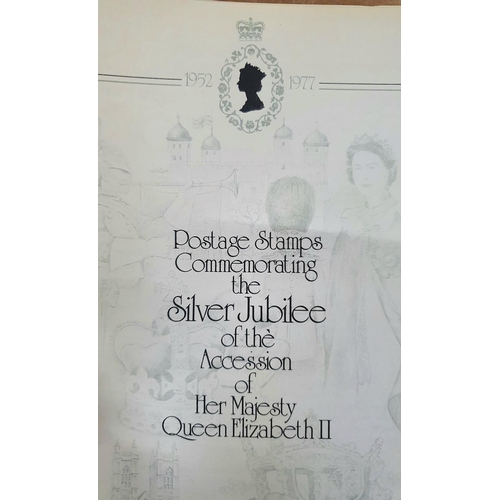 232 - Red QEII silver Jubilee 1952-1977 album commemorating her accession to the throne, commonwealth MU i... 