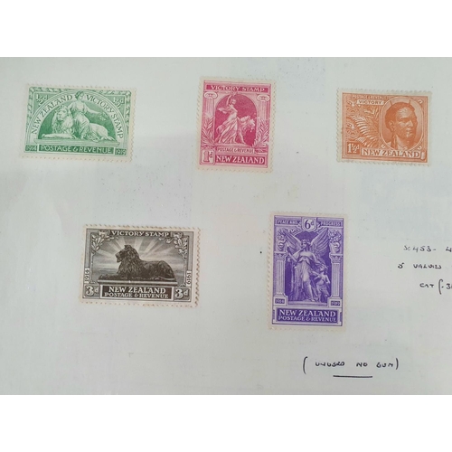 259 - Twelve dealers sheets of 20thC New Zealand MU, MM and UM sets including 1920 Victory MM 1/2d-6d, 1/ ... 