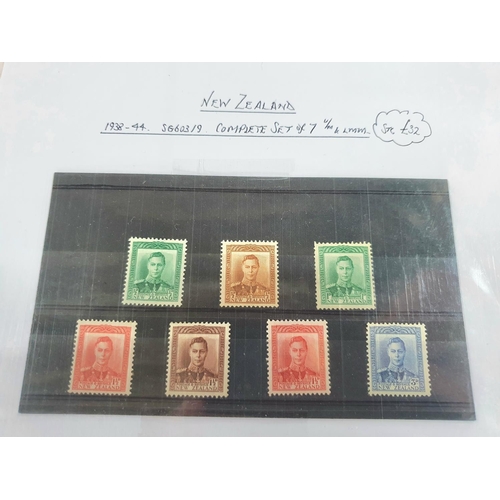 259 - Twelve dealers sheets of 20thC New Zealand MU, MM and UM sets including 1920 Victory MM 1/2d-6d, 1/ ... 