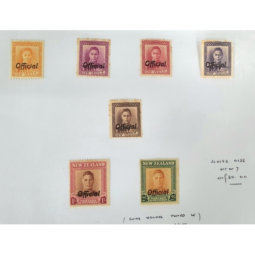 259 - Twelve dealers sheets of 20thC New Zealand MU, MM and UM sets including 1920 Victory MM 1/2d-6d, 1/ ... 