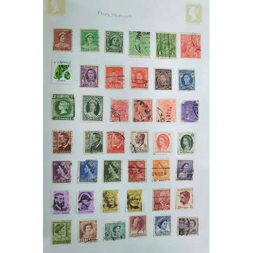 260 - Green tower stamp album of Commonwealth countries QV to QEII (hundreds)