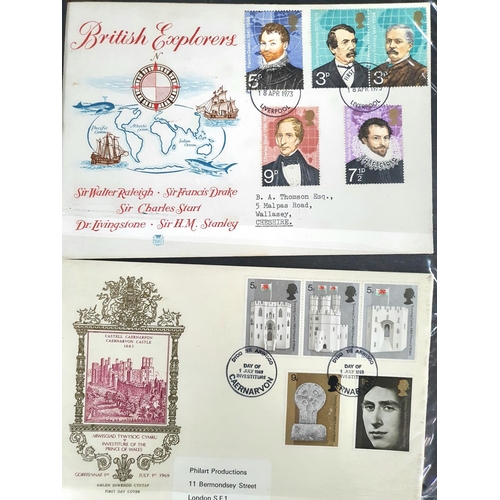 265 - Burgundy album containing a mix of British mainly QEII to include a 1951 Festival of Britain FDC, QE... 