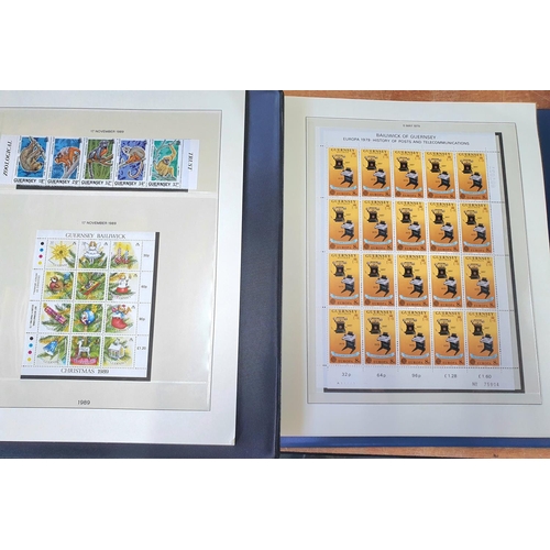 279 - Two stunning Guernsey  box albums containing 1969 to 1980s complete MU sets, many complete sheets et... 