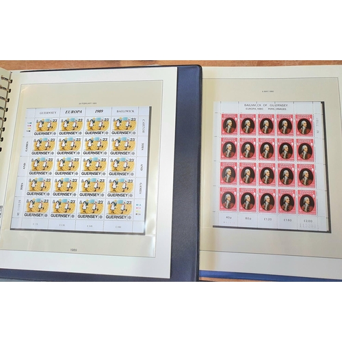 279 - Two stunning Guernsey  box albums containing 1969 to 1980s complete MU sets, many complete sheets et... 