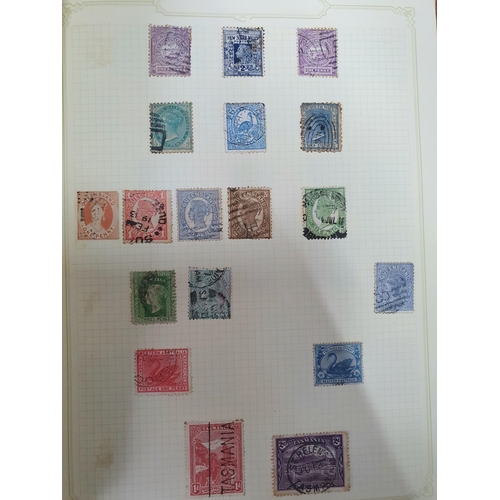 288 - Red album of world stamps beginning with A QV to QEII commonwealth including many Australia (hundred... 