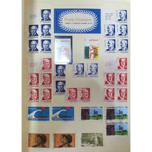 288 - Red album of world stamps beginning with A QV to QEII commonwealth including many Australia (hundred... 