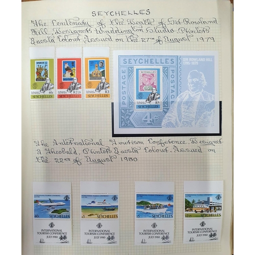 290 - Blue stamp album containing mint mounted sets & mini-sheetsof 1970s Singapore, 1960s & 70s SA & SWA,... 