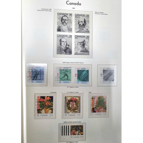 294 - Boxed red Canada album containing mint and used Canada sets and mini-sheets 1979-1992