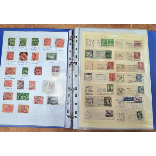 246 - Blue album of Australia and territories including early FDC, cancelations mini-sheets etc (Qty)