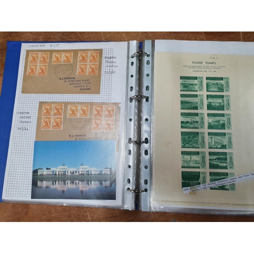 246 - Blue album of Australia and territories including early FDC, cancelations mini-sheets etc (Qty)