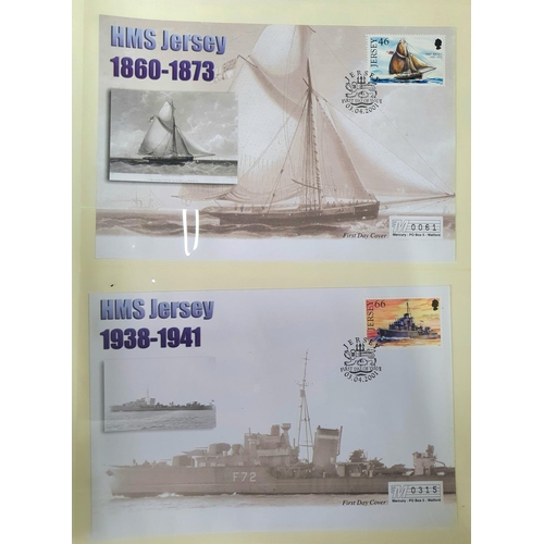 249 - Blue stamp album containing Westminster, British Navy related stamps,