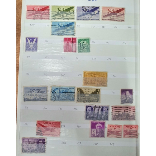 250 - Red album of USA stamps including early examples (Hundreds)