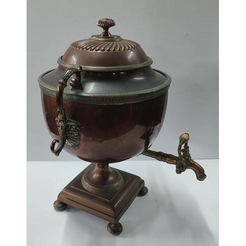 334 - Large vintage regency copper and brass urn