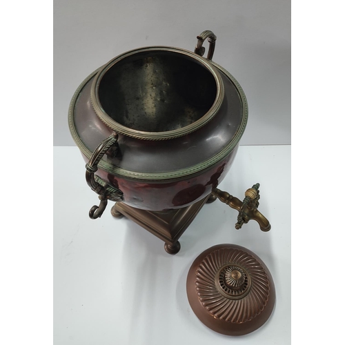 334 - Large vintage regency copper and brass urn