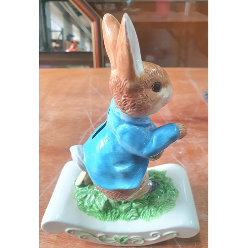 393 - Peter Rabbit money box togther with a Japanese hand-painted part tea service etc (Qty)