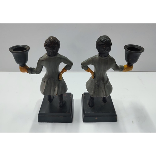 222 - Pair of vintage cold painted bronze candle holders in the form of apes (2)

17.5cm high each