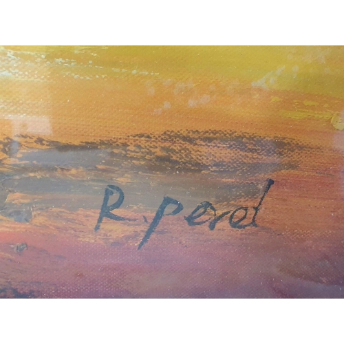 190 - R Perod, impressionist oil on board 