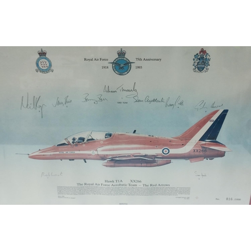 149 - R.A.F. pilot and crew signed Hawk T1A