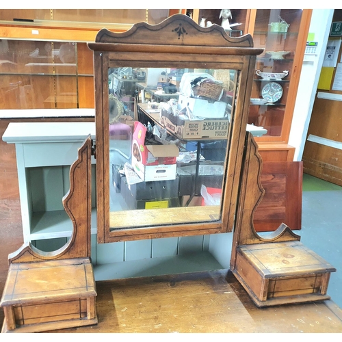 410 - Antique 2 over 2 dresser with associated mirror