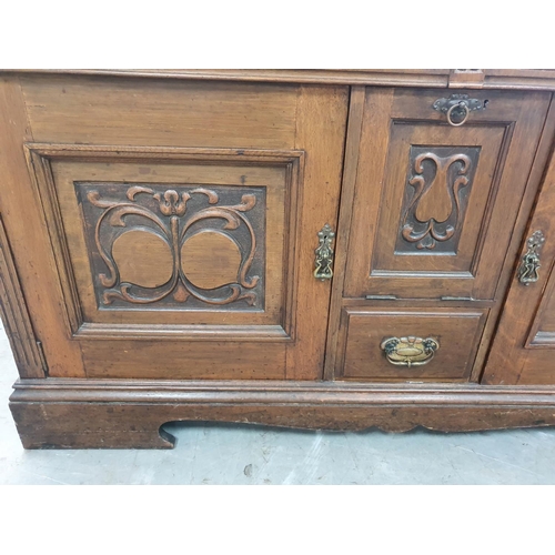 427 - Early 20thC Art Nouveau style carved Oak sideboard