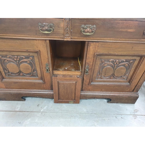 427 - Early 20thC Art Nouveau style carved Oak sideboard