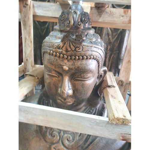 348 - Very Large indoor/outdoor Balinese terracotta Buddhist Deity, crated, newly imported