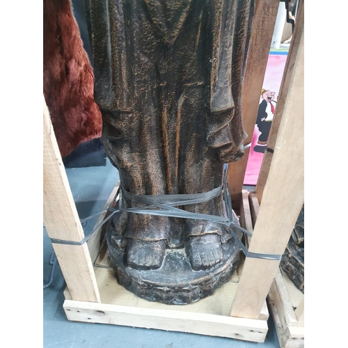 349 - Pair of modern Balinese full-length metal and composite stone Buddhas (2),

Both approx 5 feet tall