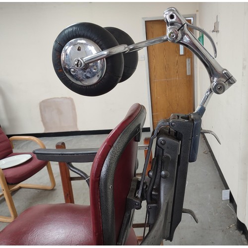 342A - Antique Sterling dental chair C.1920's, can also be used as a barbers chair