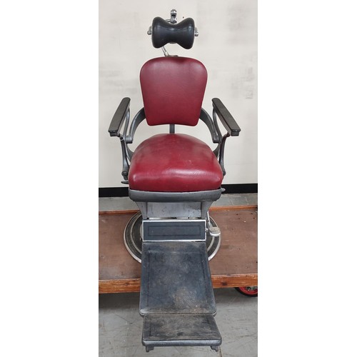 342A - Antique Sterling dental chair C.1920's, can also be used as a barbers chair