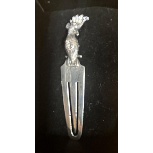 3 - silver book mark in the form of a Cockatoo