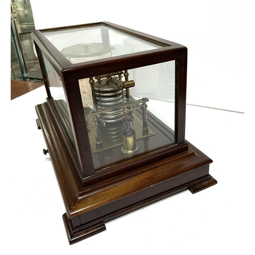 63 - 20thC barograph in glazed hardwood case