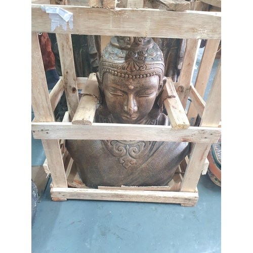 28 - Very Large indoor/outdoor Balinese terracotta Buddhist Deity, crated, newly imported