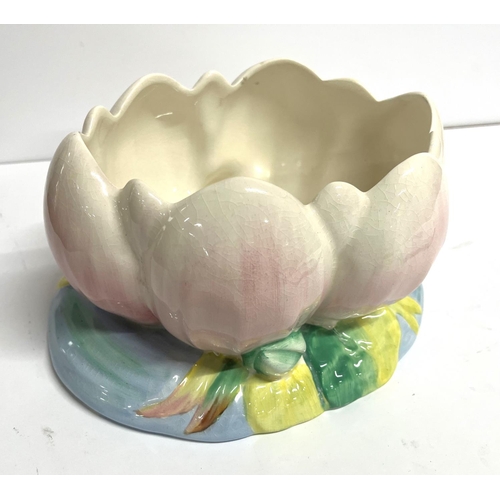 46 - Clarice Cliff Newport Pottery 1930s Pink Water-lilly Lotus bowl