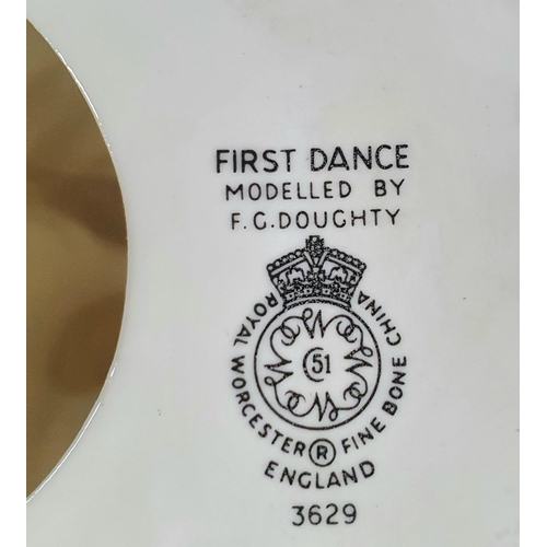 49 - Three Royal Worcester ladies by F G Doughty, Sweet Anne (no 3630), First Dance (no 3629) and Grandmo... 