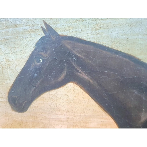 116 - J SMITH 1826 naïve school oil on canvas, laid down onto board, Horse in English landscape, signed an... 