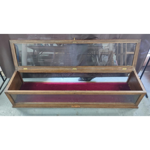 119 - Oak sword display case, glazed with inner lining

L-142,  W-35, H-31cm