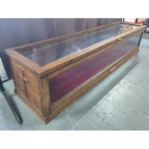 119 - Oak sword display case, glazed with inner lining

L-142,  W-35, H-31cm