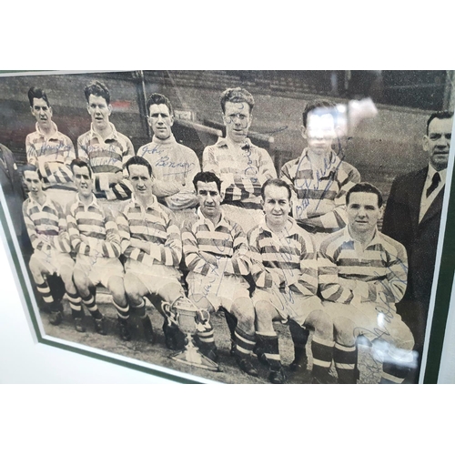 119 - Framed photograph of the Celtic F C 1953-54 double winning side, with each player in the photograph ... 