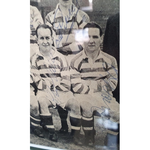 119 - Framed photograph of the Celtic F C 1953-54 double winning side, with each player in the photograph ... 