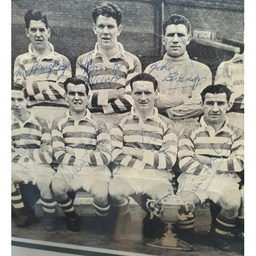 119 - Framed photograph of the Celtic F C 1953-54 double winning side, with each player in the photograph ... 