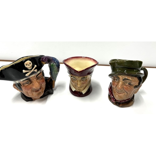 418 - 3 Royal Doulton toby jugs, including Long John Silver which is stamped 